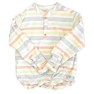 tutto piccolo Boys Ivory Stripe Button Down Long Sleeve size: 6 Years